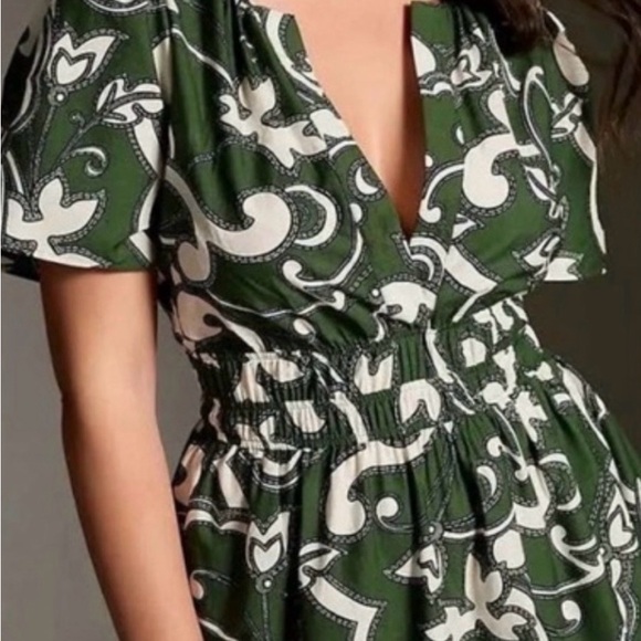 Anthropologie Somerset Maxi Dress Hunter Dark Green Paisley XL - Picture 2 of 3